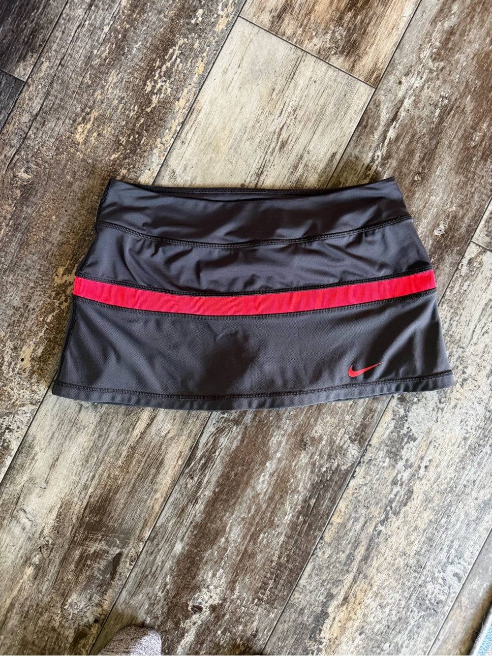 2 for $20 sale: Nike gray dri-fit tennis/ running skirt with orange stripe - M